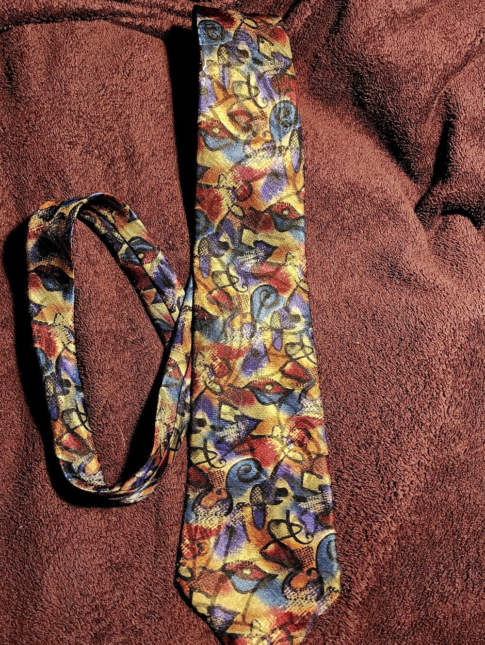 Vintage 90s Robert Alan Abstract Swirl Graphic Silk Tie